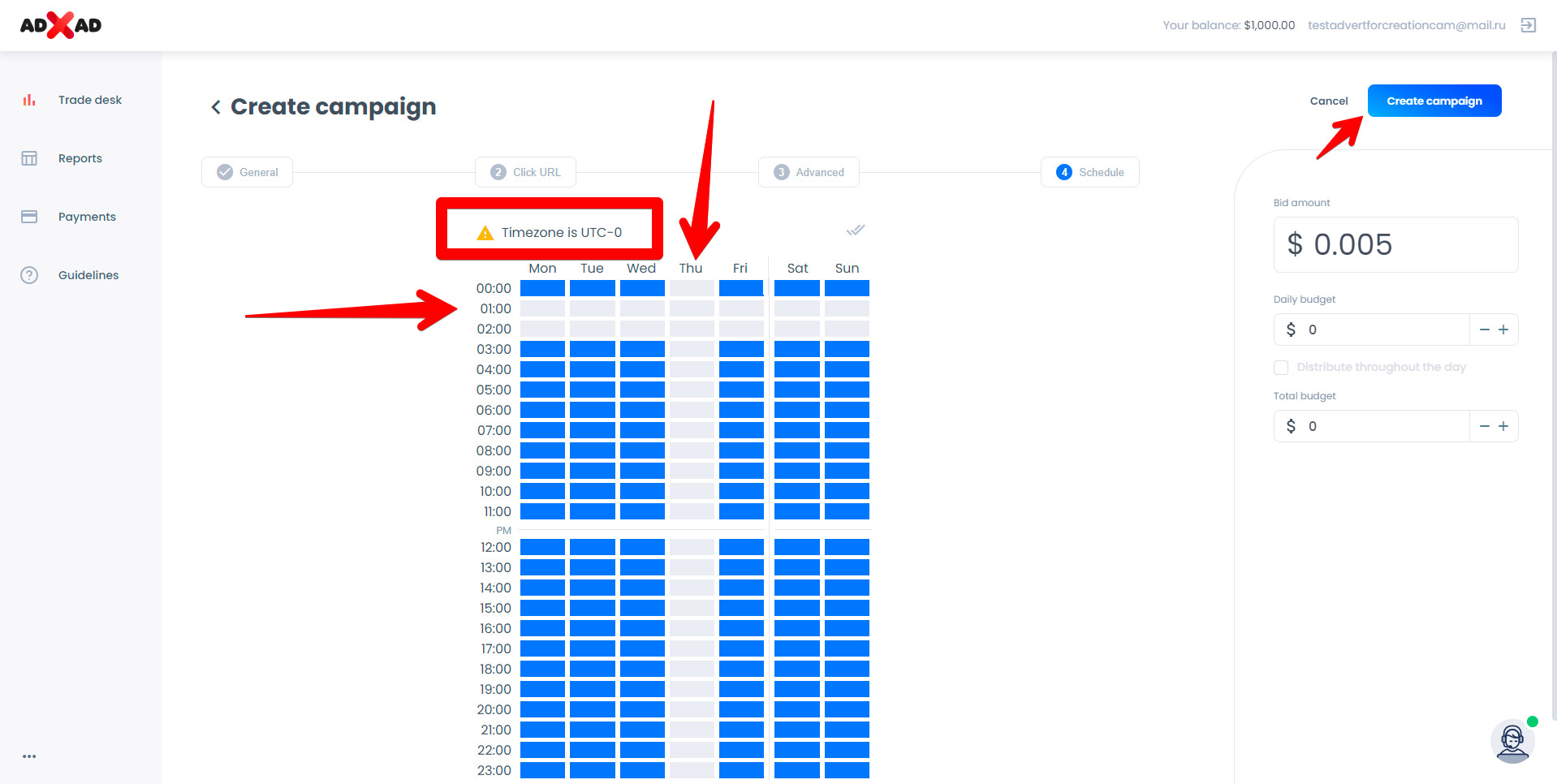 设置系列时间表对你的系列。 蓝色表示 «开»，灰色表示 «关»。 你可以点击小时和天数来激活或停用它们。